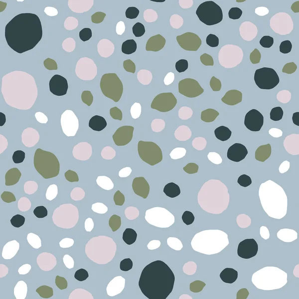 Kavicsos varrat nélküli mintázat. Véletlen kövek háttérkép illusztráció — Stock Vector