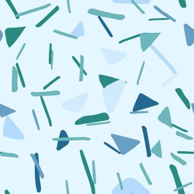 Soyut kaotik şekiller ve elemanlar Dikişsiz desen.