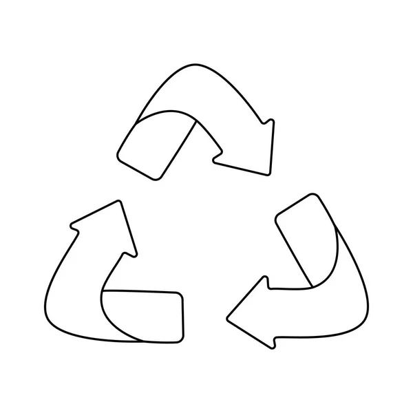 Outline-Pfeile recyceln Öko-Symbol. Recycling-Zeichen. Kreislauf-Recycling-Symbol. — Stockvektor