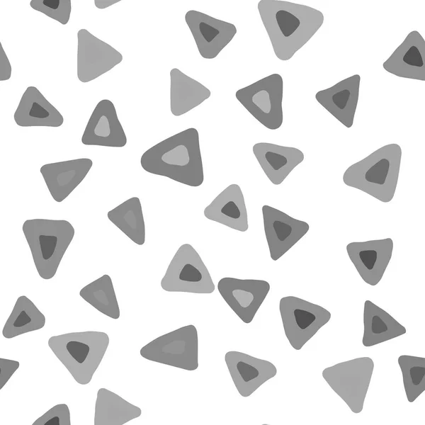 Monokrom slumpmässig triangel sömlöst mönster på vit bakgrund. — Stock vektor