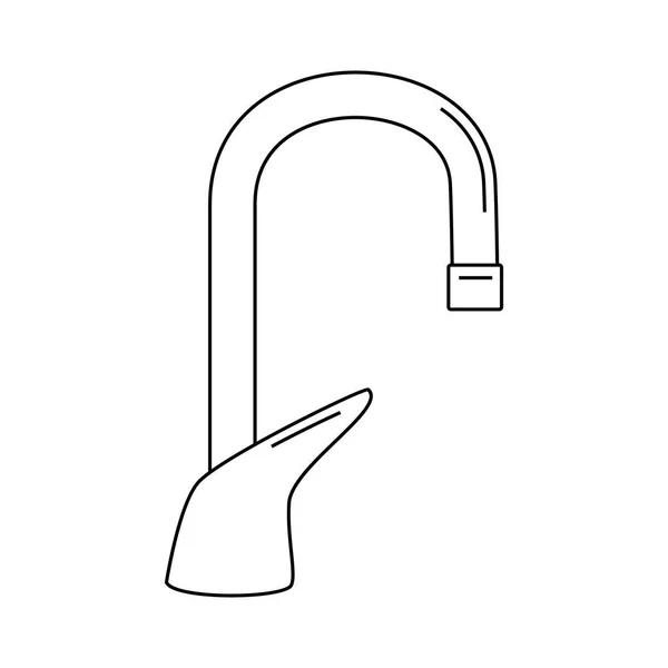 Ícone de água de torneira de contorno. Ilustração vetorial plana — Vetor de Stock