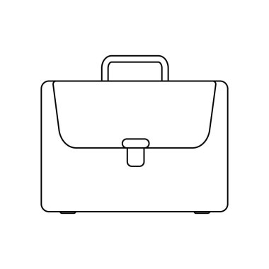 Anahat evrak çantası simgesi. Okul çantası düğmesi. Ofis örneği simgesi.