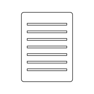 Simgenin anahat belge simgesi. Basit stil vektörü