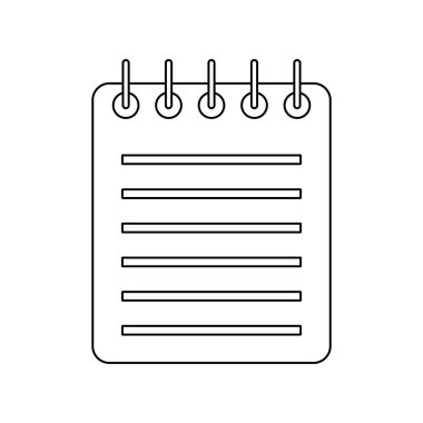 Anahat spiral Notebook simgesi. İş için günlük. Okul defter.