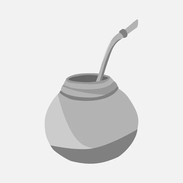 Calabash for yerba mate drink. Mate tea — Stock Vector