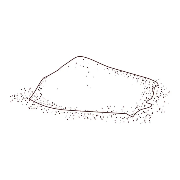 Hand drawn Sugar or salt heap. Isolated on white background. — Stock Vector