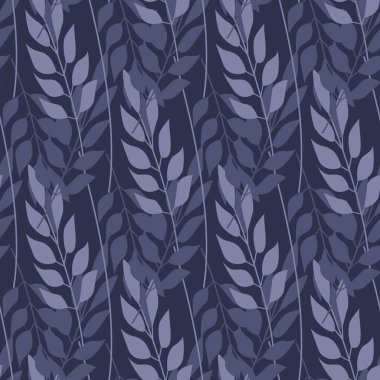 Soyut orman çim ve dal dikişsiz desen. Vektör çizimi