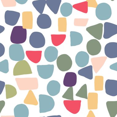 Kaotik boyalı şekiller ile basit tasarım dokusu. Soyut yaratıcı şekiller dikişsiz desen.