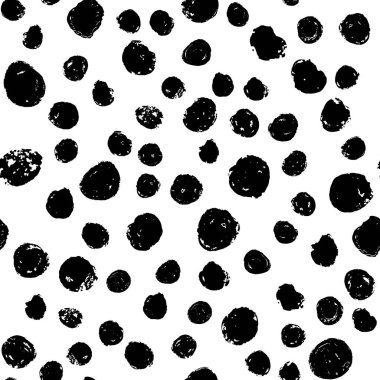 Grunge daireler çiziyor. Elle çizilmiş boya fırçası dikişsiz desen.