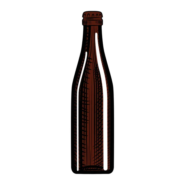 Бутылка пива ручной работы. Иллюстрация — стоковый вектор