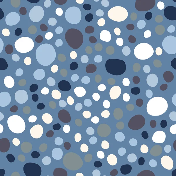 青い背景に抽象的な小石シームレスなパターン. — ストックベクタ