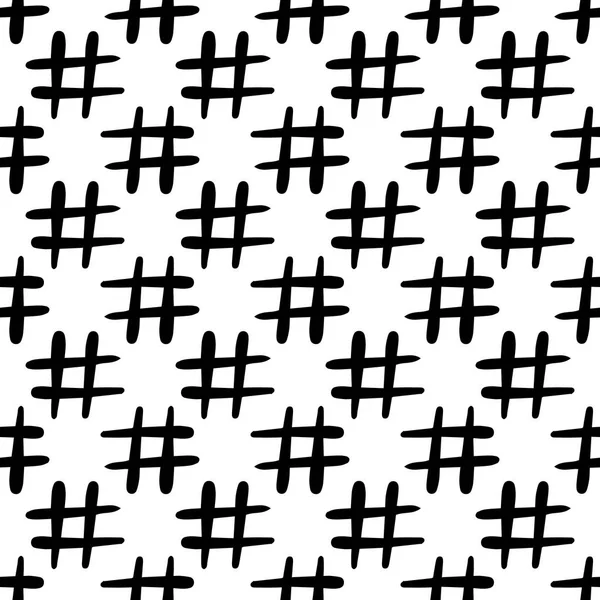 Hashtaggikonen sömlöst mönster. Isolerad på vit bakgrund. — Stock vektor