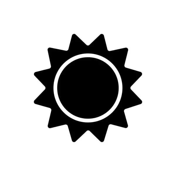 Güneş glyph simgesi. Yalıtılmış düz vektör sembolü çizimi — Stok Vektör