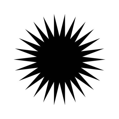 Güneş glyph simgesi. Yalıtılmış düz vektör sembolü çizimi