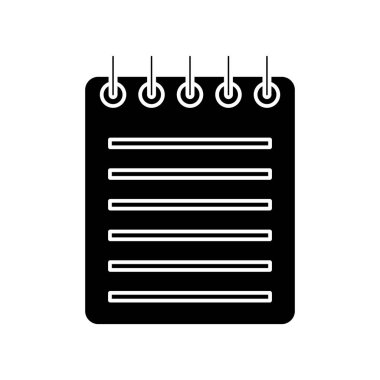 Glyph spiral dizüstü bilgisayar simgesi. İş için günlük.