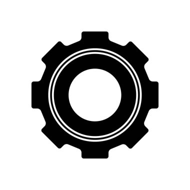 Glyph dişli simgesi. Basit düz tasarım piktogram.