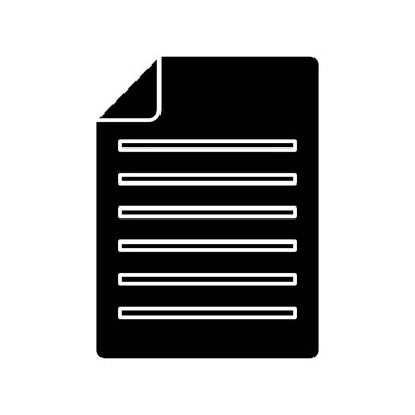 Sembol Glyph belge simgesi. Basit stil vektör illüstrasyon izole