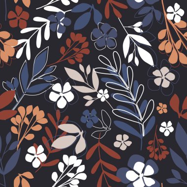 Modern soyut küçük çiçekler ve sonsuz duvar kağıdı bırakır.