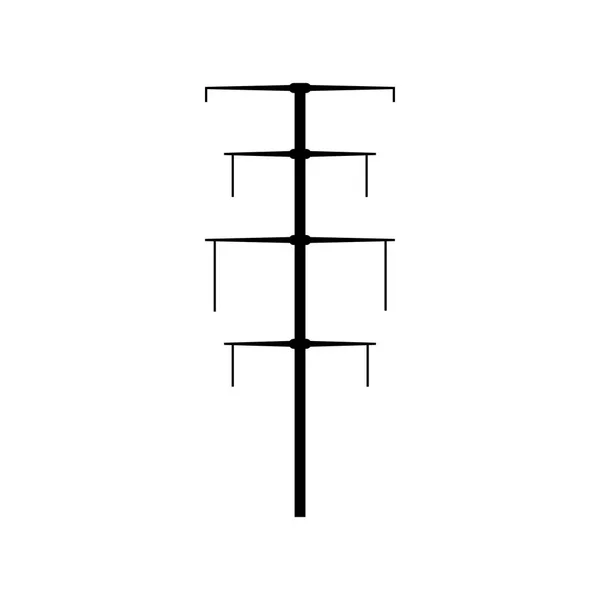 Stromleitung Symbol flache Bauweise. Stromleitungsmast-Symbol. — Stockvektor