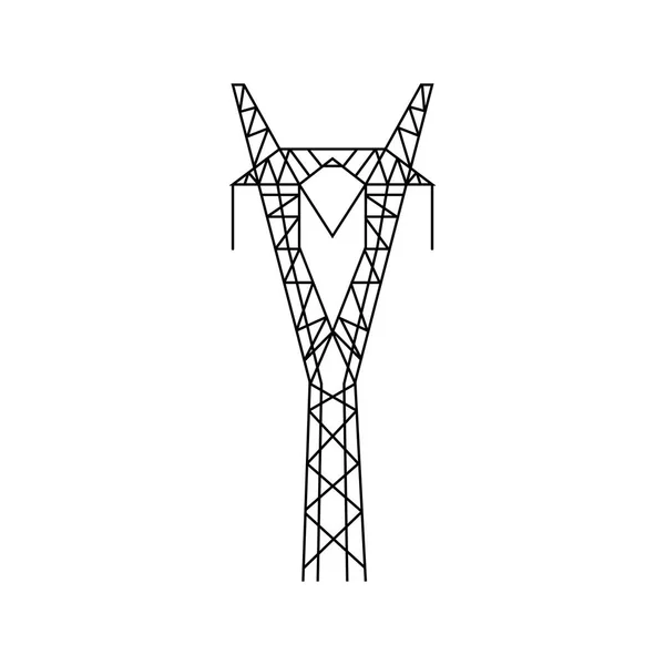 高電圧電気パイロン。電源ラインシンボル。電力線塔 — ストックベクタ