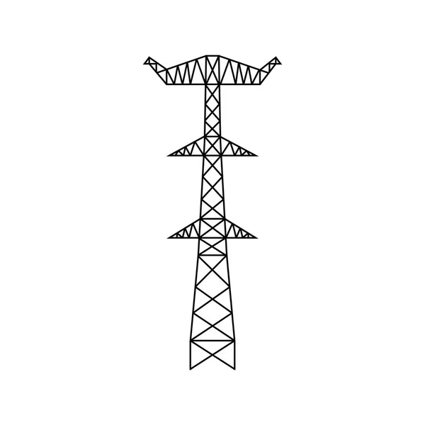 Pilón eléctrico de alto voltaje. Símbolo de línea eléctrica. Icono de torre de línea eléctrica . — Vector de stock