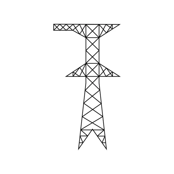 Hög spänning elektrisk pylon. Strömlinje symbol. Elkraft linje Tower Icon. — Stock vektor