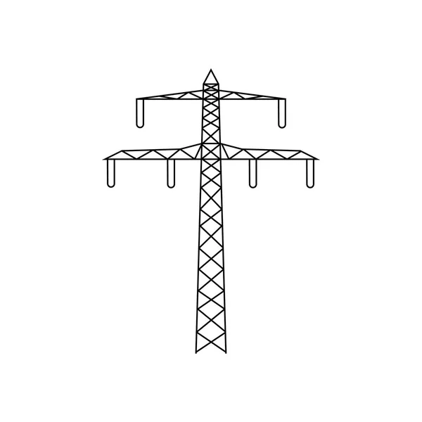 電源ラインシンボル。電力線タワーピクトグラム. — ストックベクタ