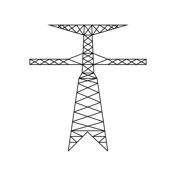 Elektrische Stroomlijn toren pictogram. Hoog voltage elektrisch pyloon icoon. — Stockvector