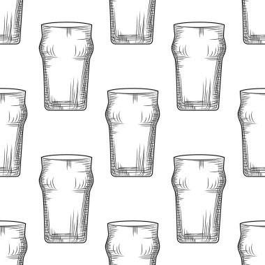 Boş bira bardağı dikişsiz desen. Bira kupa fon.