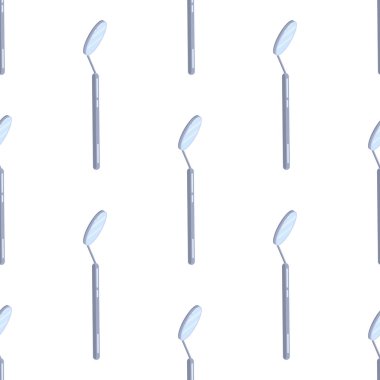 Diş muayene ayna düz simge dikişsiz desen. Ayna diş ekipmanları fon.