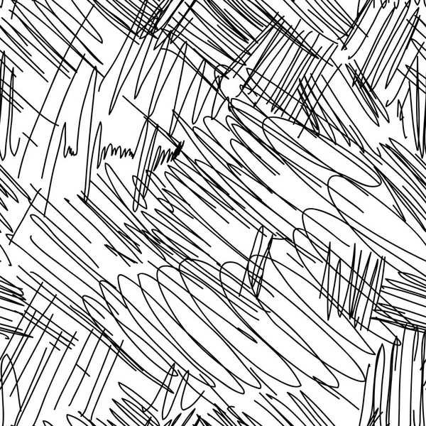 Abstract scribble seamless pattern. Intersecting random lines backdrop. — Stok Vektör