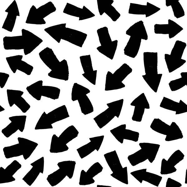 Pilen sömlös mönster. Svarta pilar mönster bakgrund på vit bakgrund. — Stock vektor