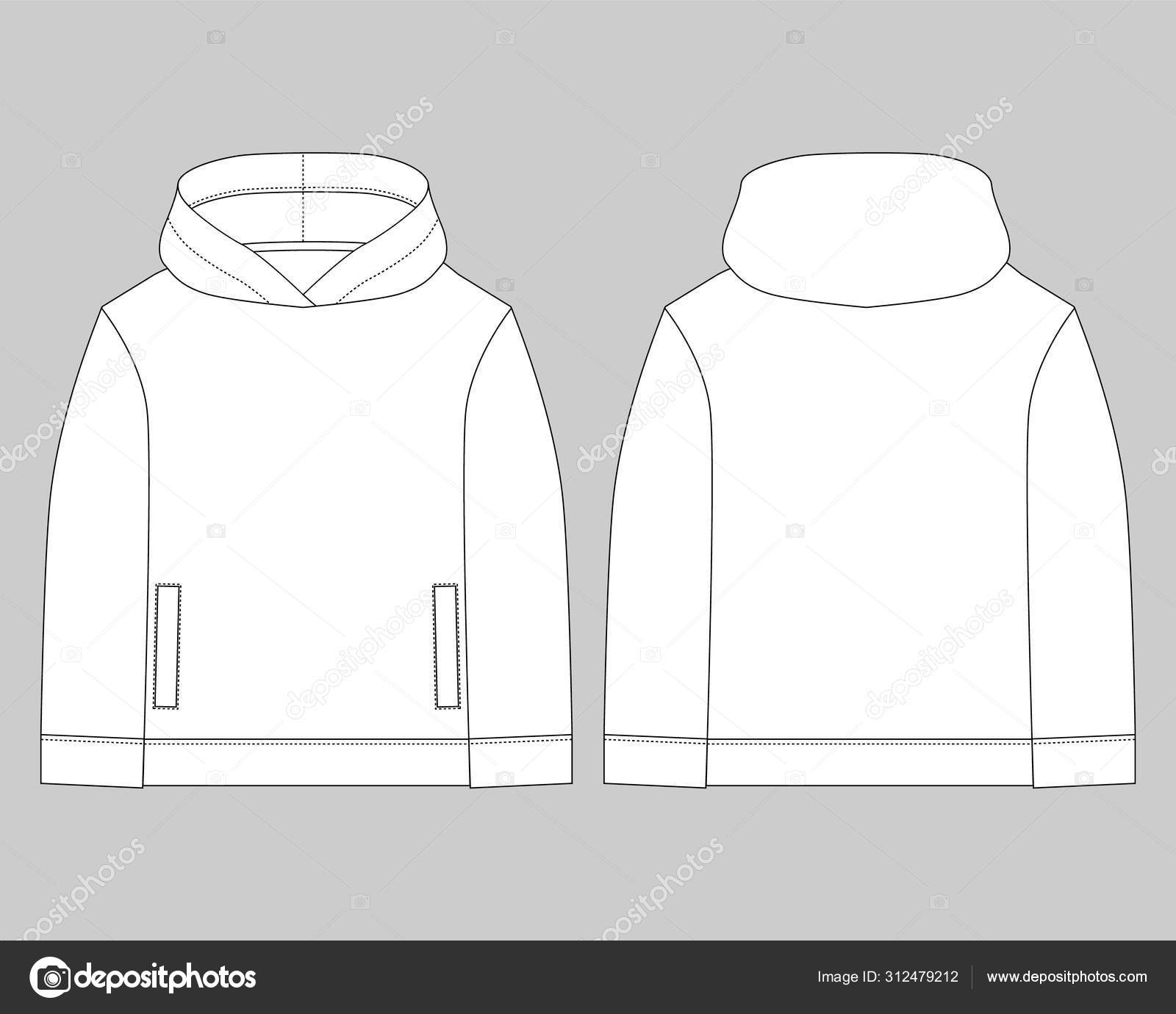 How to draw hoodie easy steps for children, kids, beginners lesson.tutorial of drawing technique. Hoodie Drawing : Technical Sketch For Men Hoodie Mockup Template Hoody Vector Image By C Yellowsdesign Vector Stock 312479212