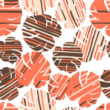 Modern tropikal desen. Canavar kusursuz bir iz bırakır..