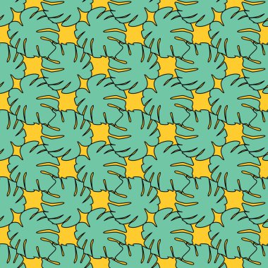 Canavar kusursuz bir iz bırakır. Botanik yaprak arkaplanı.