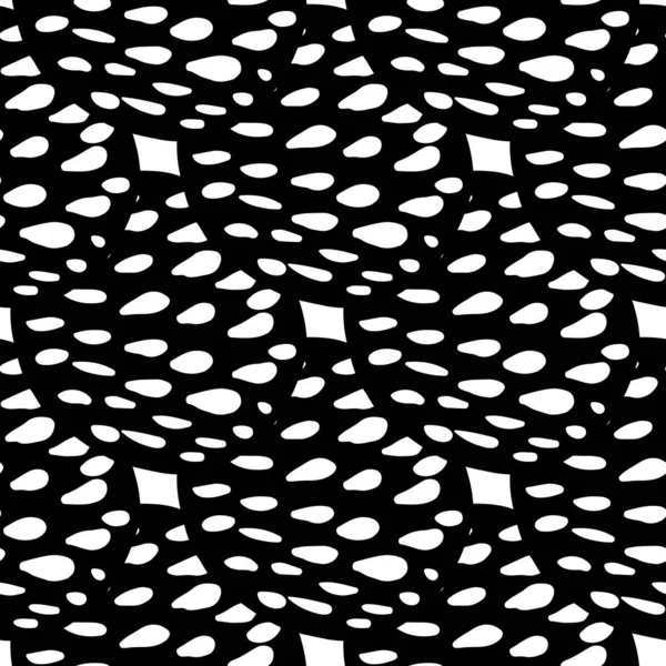 Handritad svart prick formar sömlöst mönster. Doodle cirkel tapet. — Stock vektor
