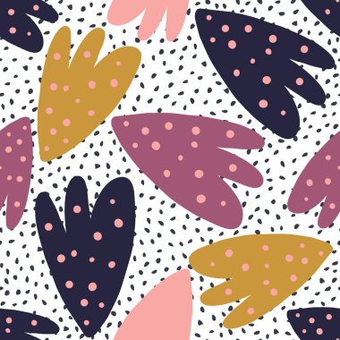 Polka nokta arkaplanındaki modern soyut şekiller veya lekeler.