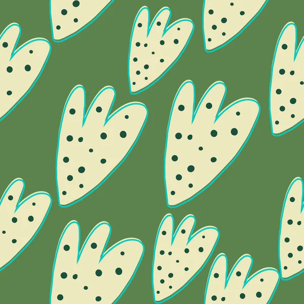 Extraño patrón sin costuras sobre fondo verde. Formas abstractas sobre fondo blanco . — Vector de stock