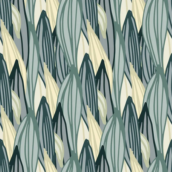 Kreative Blätter Formen Nahtlose Muster Linienkunst Blatt Endlosen Ornament Botanische — Stockvektor