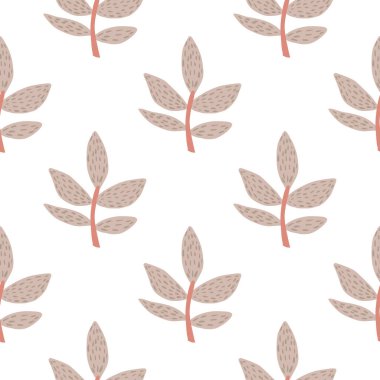 İskandinav tarzında kusursuz yaprakları olan karalama dalları. Dekoratif dekoratif bahar sonu gelmeyen duvar kağıdı. Vektör çizimi. Kumaş, tekstil baskısı, ambalaj kağıdı, kapak için tasarım.