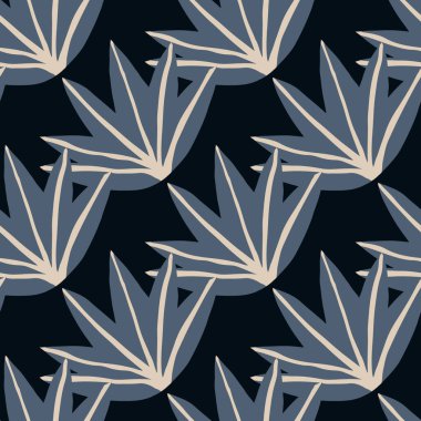 Çağdaş tropikal yapılar siyah arka planda pürüzsüz izler bırakır. Tropik palmiye yaprağı karalama vektör çizimi. Moda yaratıcı tasarımı. Kumaş tasarımı, tekstil baskısı, ambalaj, kapak için.