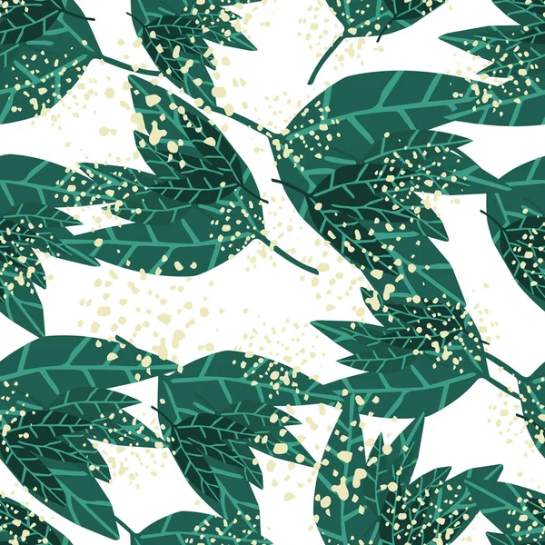 Kreative Grunge Tapete Handgezeichneten Stil Doodle Dschungel Tropischen Blättern Nahtlose — Stockvektor