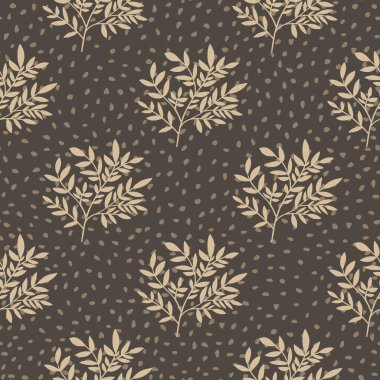 Altın, silueti pürüzsüz bırakır. Ağaç dalları duvar kağıdı. Doğa arkaplanı. Dekoratif dallar. Klasik vektör çizimi. Kumaş, tekstil baskısı, ambalaj kağıdı, kapak için tasarım.