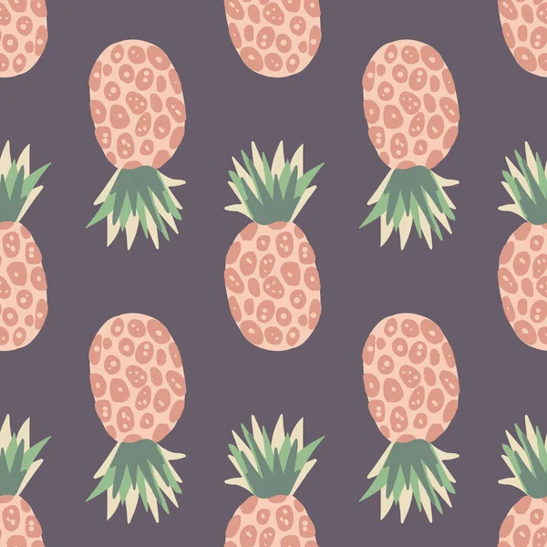 Patrón Piña Decorativa Dulce Fondo Pantalla Infinitas Frutas Tropicales Exóticas — Vector de stock