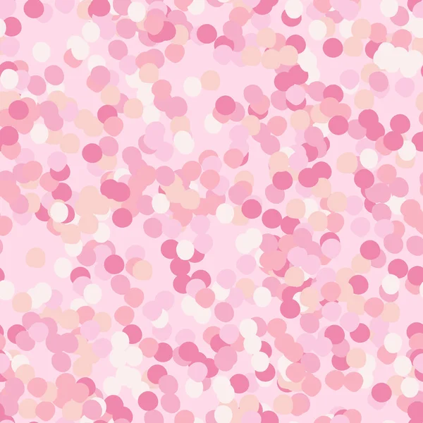 Abstract Pink Polka Dots Seamless Pattern Confetti Background Cute Circle — Stock Vector
