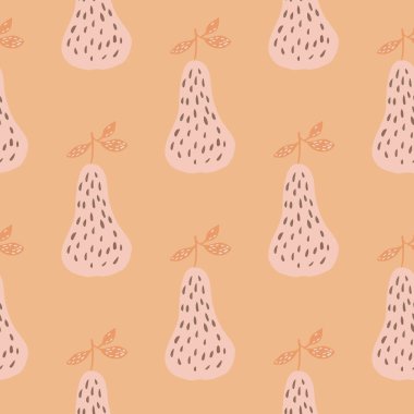 Yaz sulu meyve duvar kağıdı. Karanfilli armutlar kusursuz desen. Kumaş, tekstil baskısı, mutfak tekstili, ambalaj, kapak tasarımı. Vektör illüstrasyonu.