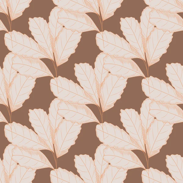 Vintage Blatt Nahtlose Muster Baum Verlässt Hintergrund Herbst Blumentapete Retro — Stockvektor
