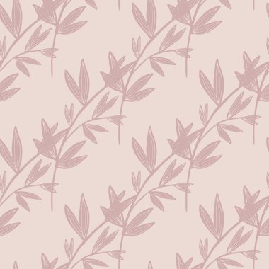 Eskimiş yaprak dikişsiz desen ışık arka planında izole edilmiş. Retro çiçek vektör duvar kağıdı. Kumaş tasarımı, tekstil baskısı, ambalaj için dekoratif arkaplan.