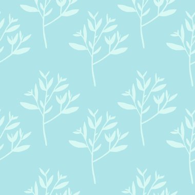 Kış dalları ve yapraklarıyla kusursuz desen. Dekoratif yaprak süsü. Bitmek bilmeyen duvar kâğıdı. Kumaş, tekstil baskısı, ambalaj kağıdı, kapak tasarımı. Vektör illüstrasyonu.