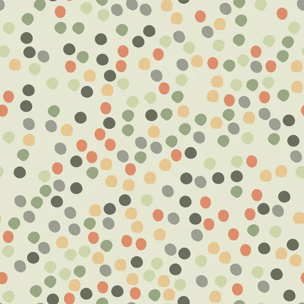 Chaotické Tečky Bezešvé Vzor Zeleném Pozadí Tapety Kruhových Obrazců Dekorativní — Stockový vektor